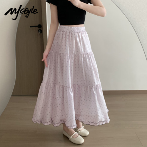 MJSTYLE粉色甜美波点裙女2026