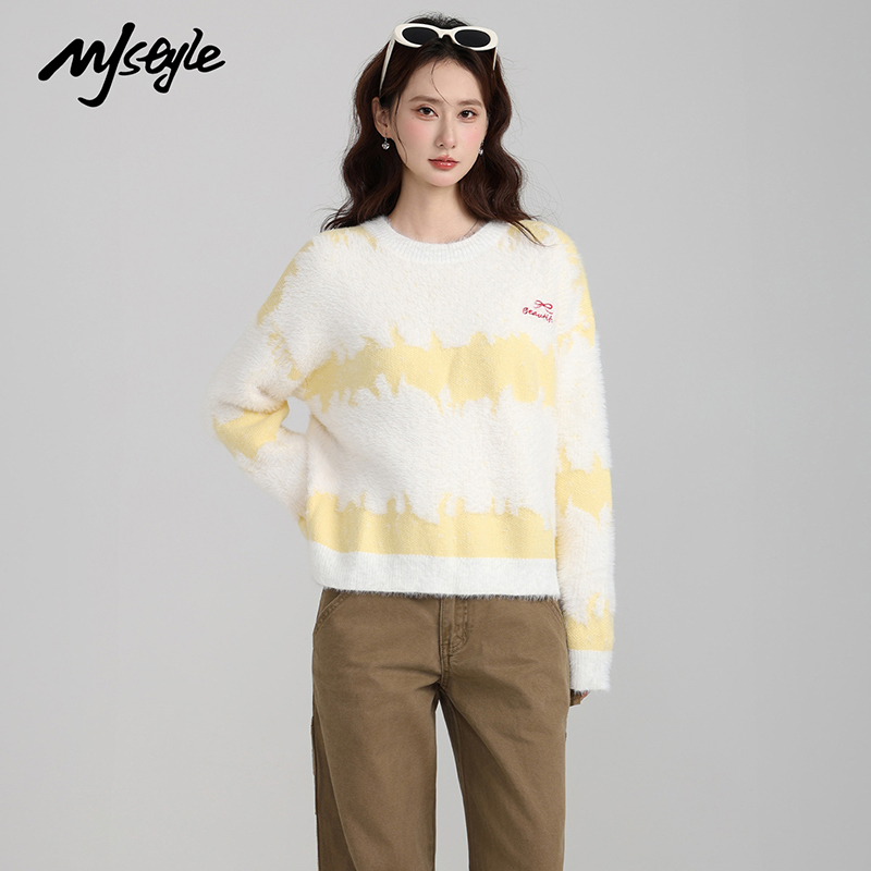 MJSTYLE韩系针织海马毛打底衫女