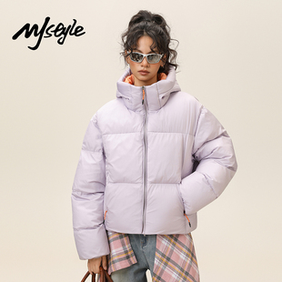 MJ STYLE糖果色连帽棉服女2025冬季新小个子休闲显瘦加厚保暖外套