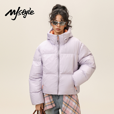 MJSTYLE冬季休闲保暖连帽棉服女
