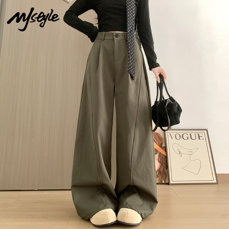 MJSTYLE美式休闲阔腿弯刀裤女