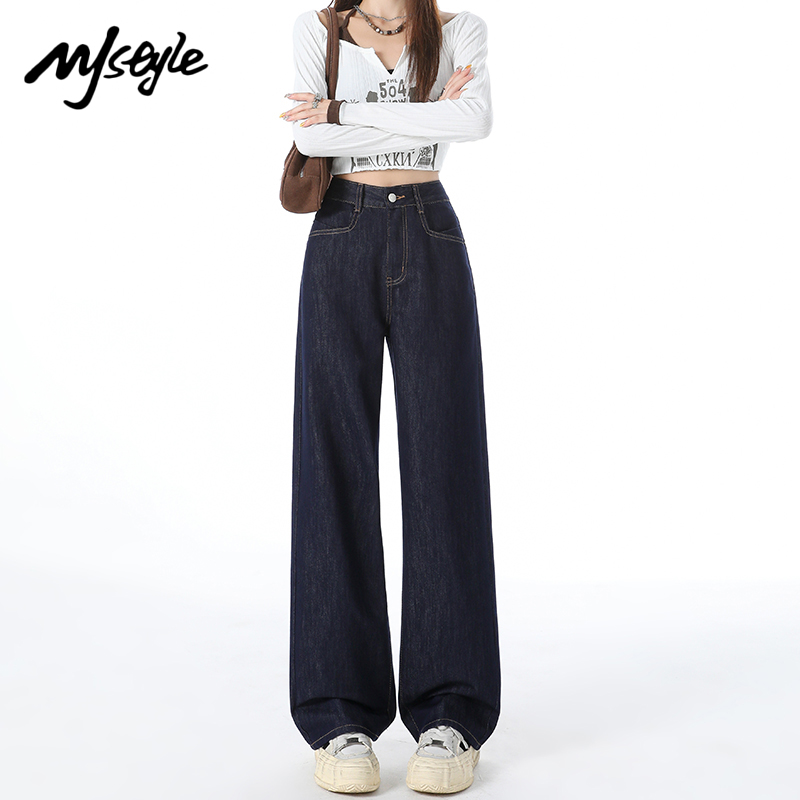 MJSTYLE美式丹宁蓝牛仔裤女2025