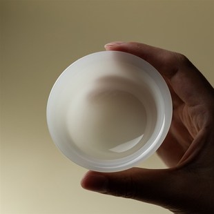 冰种玉瓷主人杯中国白高端陶瓷品茗杯功夫茶具茶杯单杯 里作