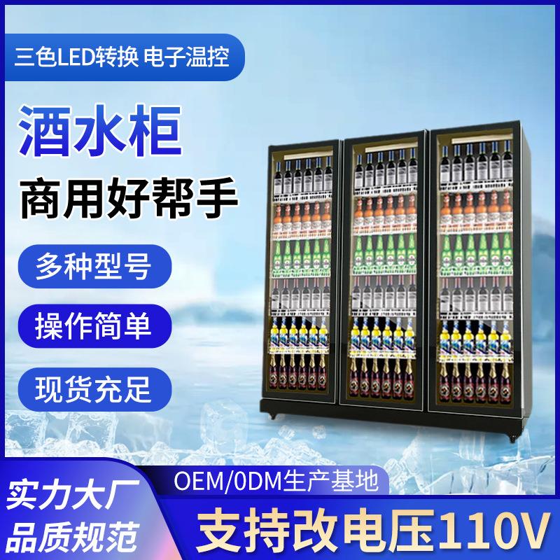 跨境供应立式酒吧商超连锁店展示柜保鲜冷藏直冷风冷酒水柜系列