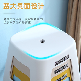 塑料凳子加厚家用成人简约防滑餐桌中高櫈浴室客厅登子熟胶37cm