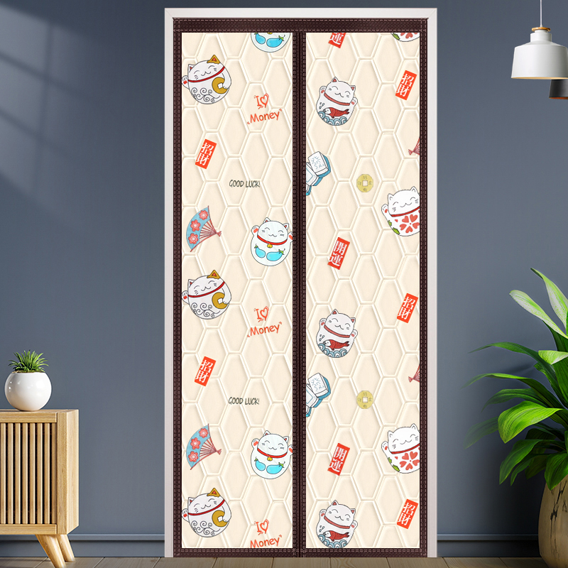 棉门帘冬季保暖防风加厚卧室房间家用空调挡风隔音隔断窗免打孔