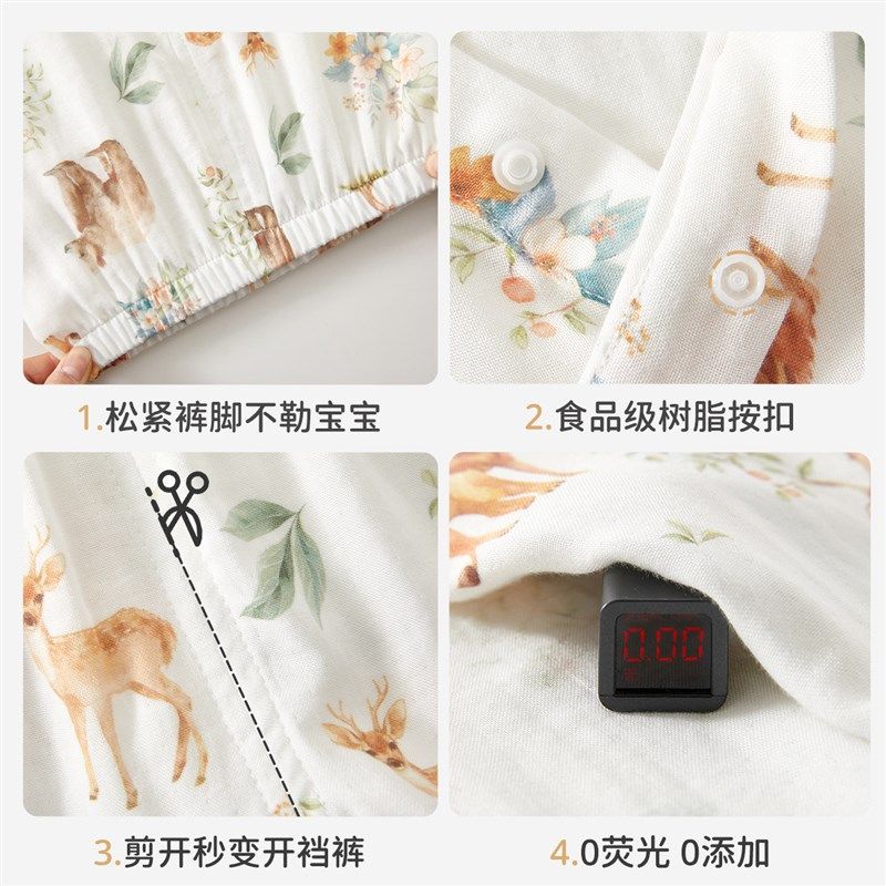 婴儿分体短袖短裤套装夏季夏装男女宝宝纱布薄款婴儿透气空调服