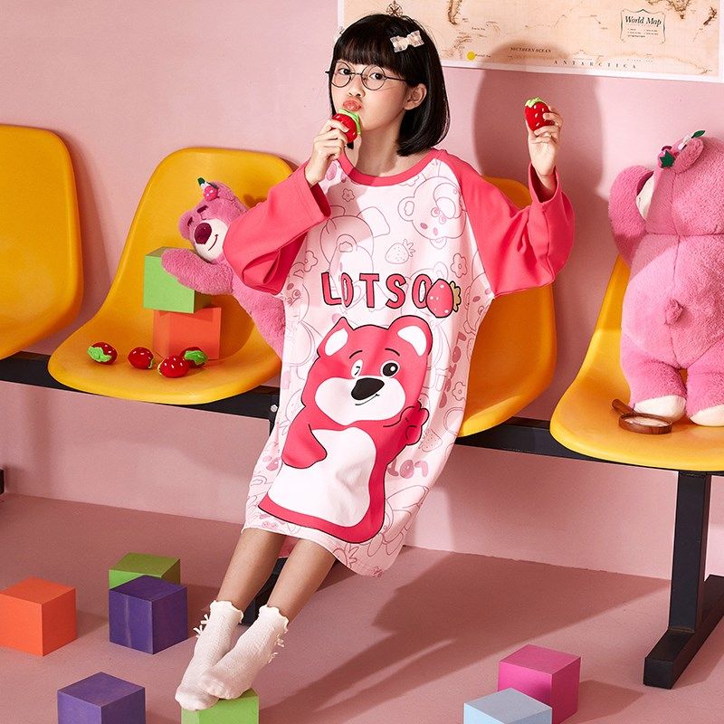 女童睡裙春秋纯棉长袖薄款儿童睡衣2024新款中长款亲子母女家居服,童装/婴儿装/亲子装,家居裙/睡裙,淘宝优惠券,粉丝福利购,淘宝优惠卷