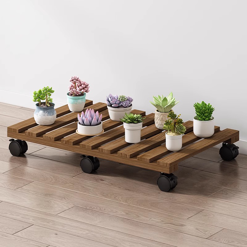 花盆垫底托盘带轮沥水托盘底座长方形花架底座万向轮移动底座加厚