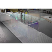 亚克力桌子透明书桌炫彩有机玻璃案台家用五彩餐桌电脑办公台定制