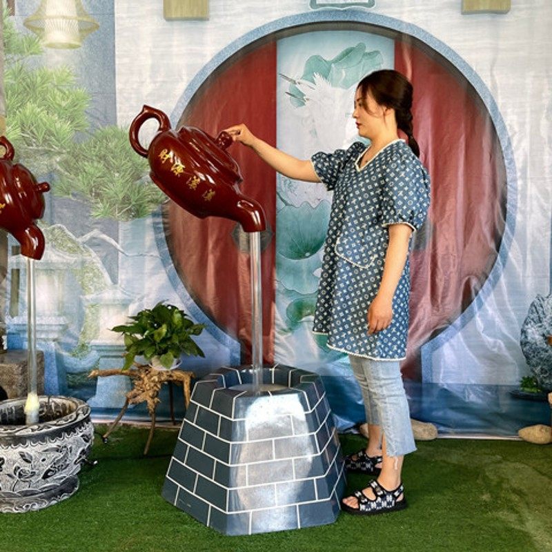 玻璃钢悬空流水天壶雕塑庭院落地装饰摆件饭店鱼池生态园招财茶壶,家居饰品,装饰摆件,淘宝优惠券,粉丝福利购,淘宝优惠卷