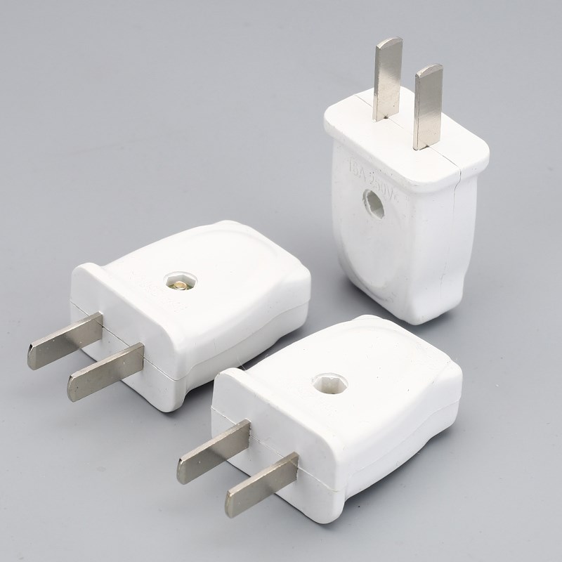 20个包邮10A二插头单相16A防爆二极二角插2项电源插头固定二脚插