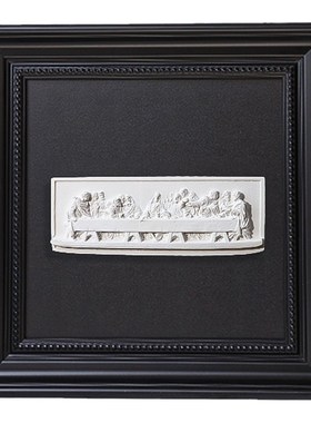 轻奢风玄关客厅摆件黑色法式相框摆台高级感艺术大卫雕塑桌面装饰