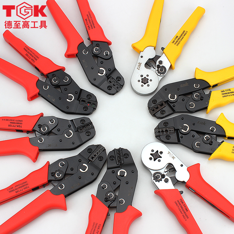 德至高TGK-TY126 125 148 106 164 166端子压线钳棘轮式欧式四边