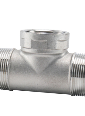 304不锈钢外丝三通DN32/40/50内外外内接头1.2/2寸水管分水器配件