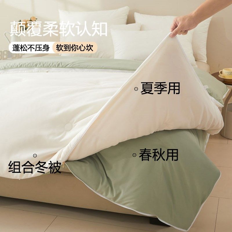 K姐大豆纤维子母被2024新款学生宿舍单双人秋冬被芯二合一拉链款,床上用品,化纤被,淘宝优惠券,粉丝福利购,淘宝优惠卷