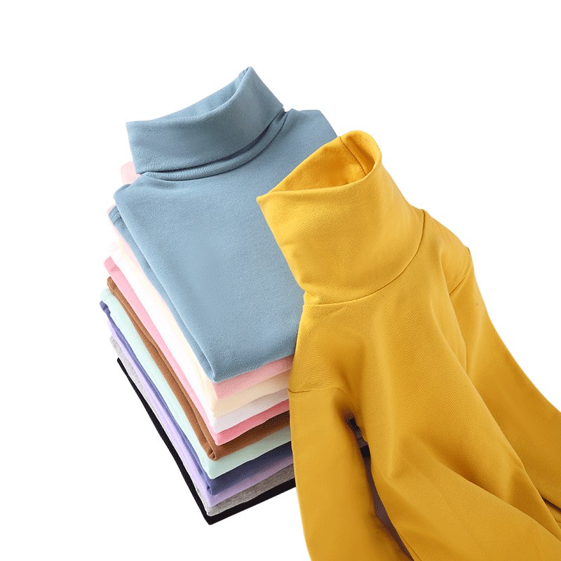 儿童高领打底衫2021春秋男童白色纯棉长袖t恤女童装秋冬内搭上衣