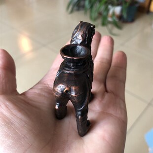 沧州铁狮子镇海吼纯铜摆件 香插 手把件