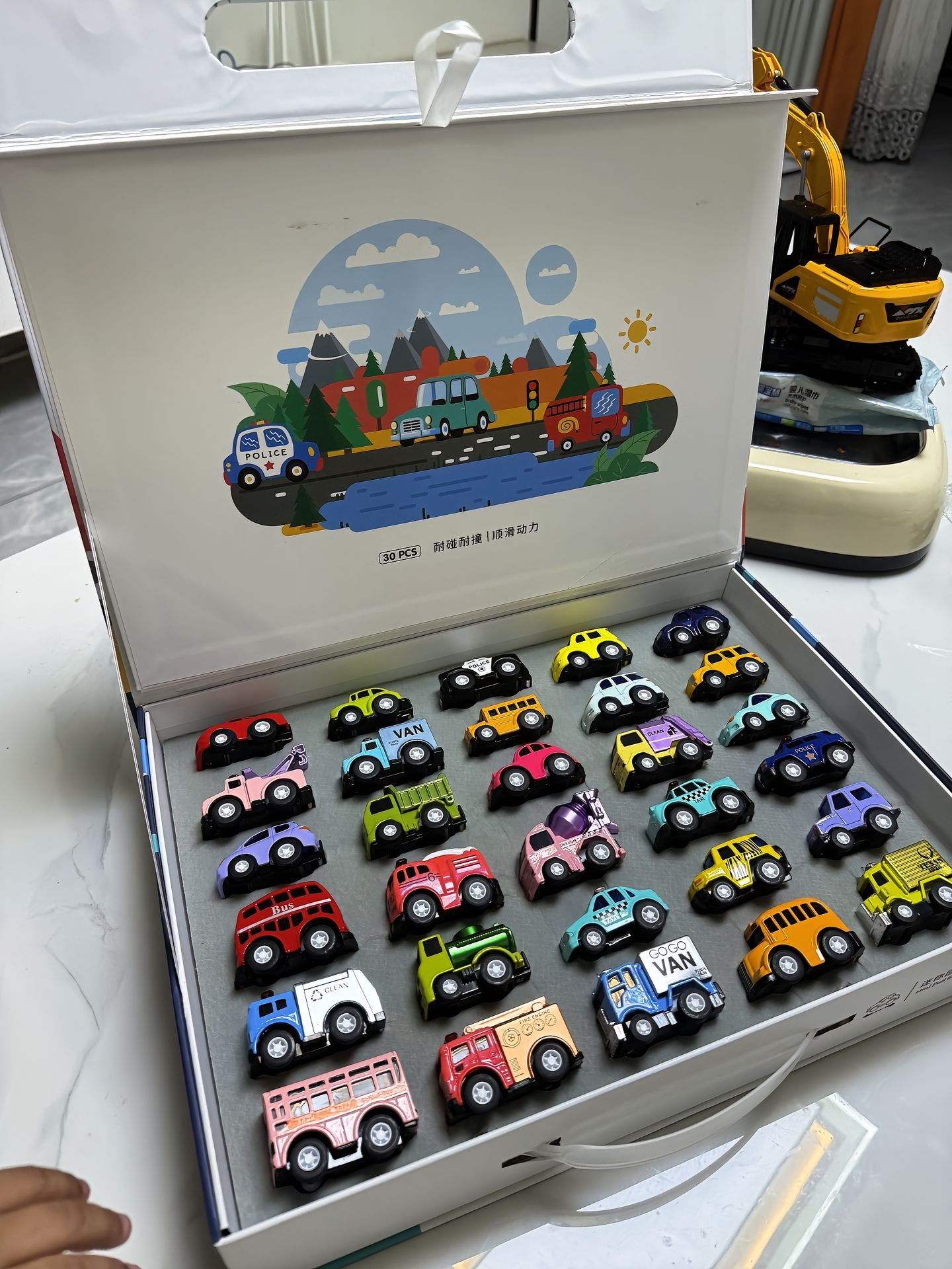 小汽车工程车回力迷你合金玩具车儿童男孩生日礼物回力礼盒迷你版