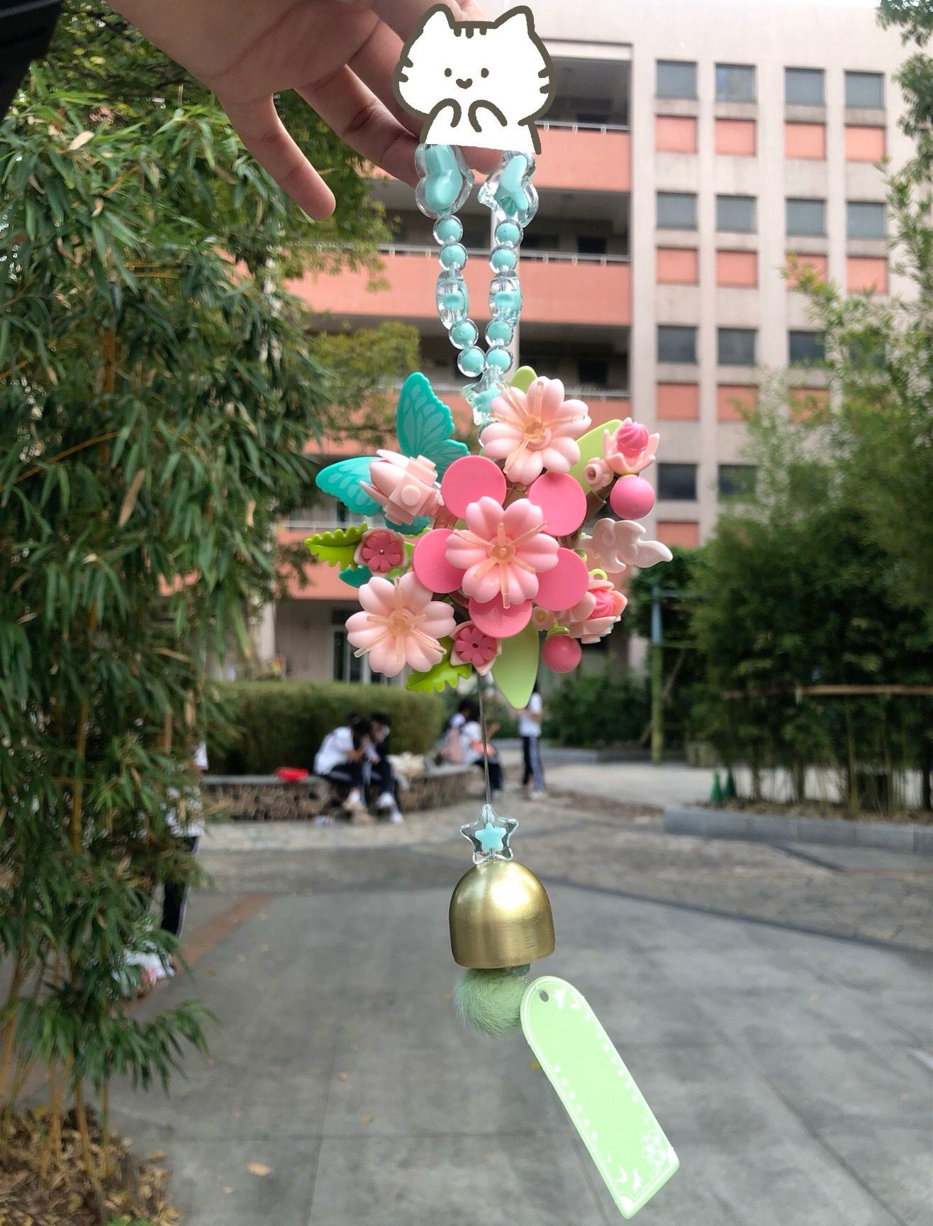 新款精美花愿祈积木风铃花束ins风花朵DIY生日礼物送女生闺蜜挂件