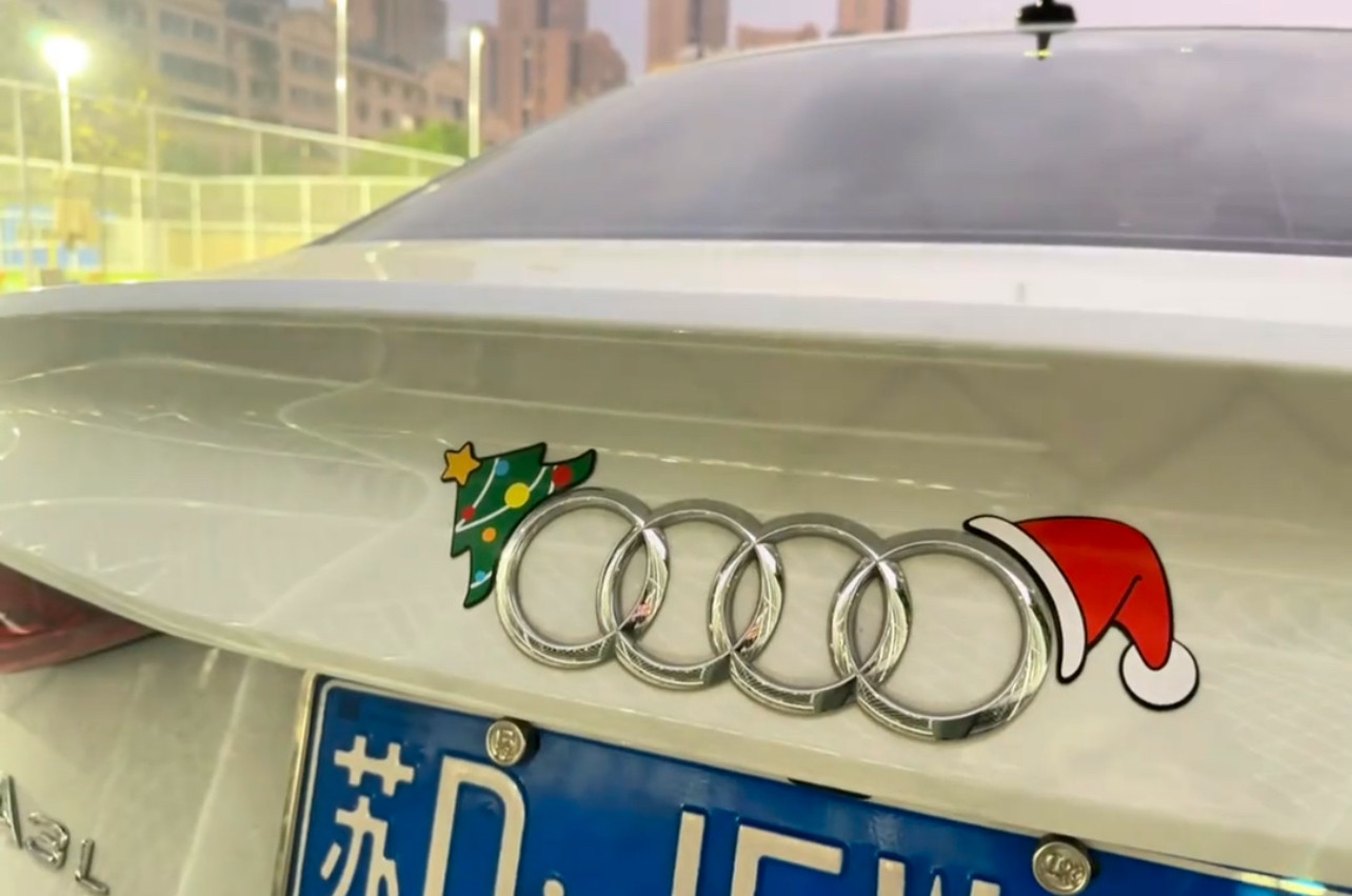 抖音同款车标圣诞节节日氛围感立体3D贴纸可爱圣诞树圣诞帽