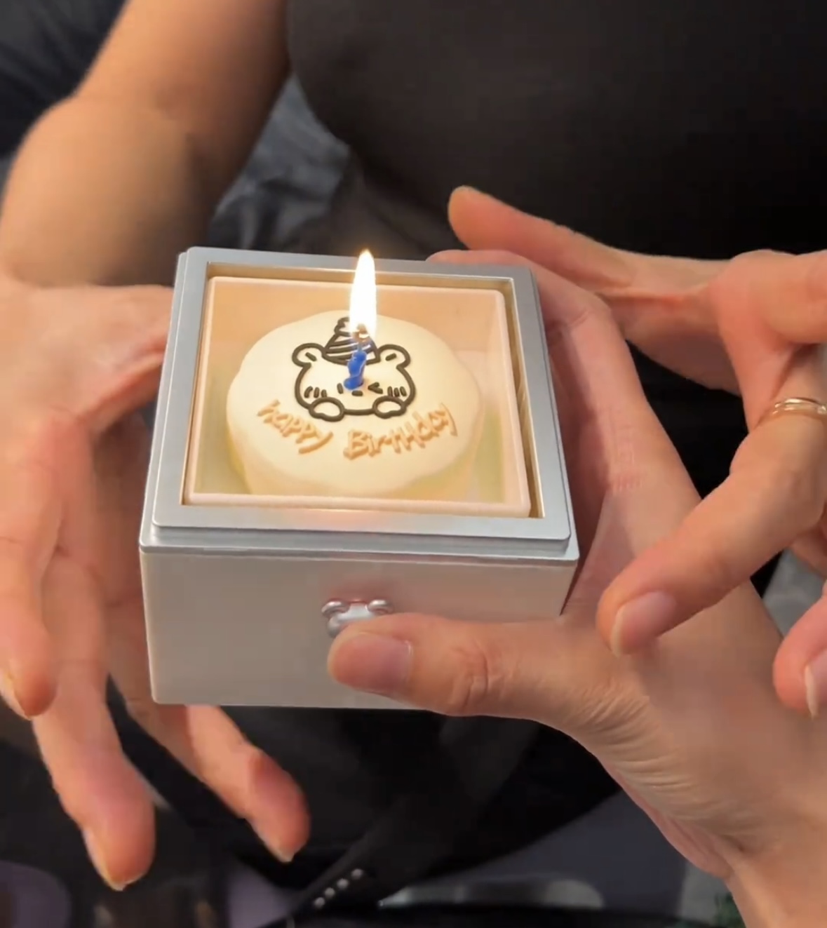 小熊蛋糕惊喜旋转礼物首饰盒礼盒戒指项链盒送女朋友礼物表白盒子