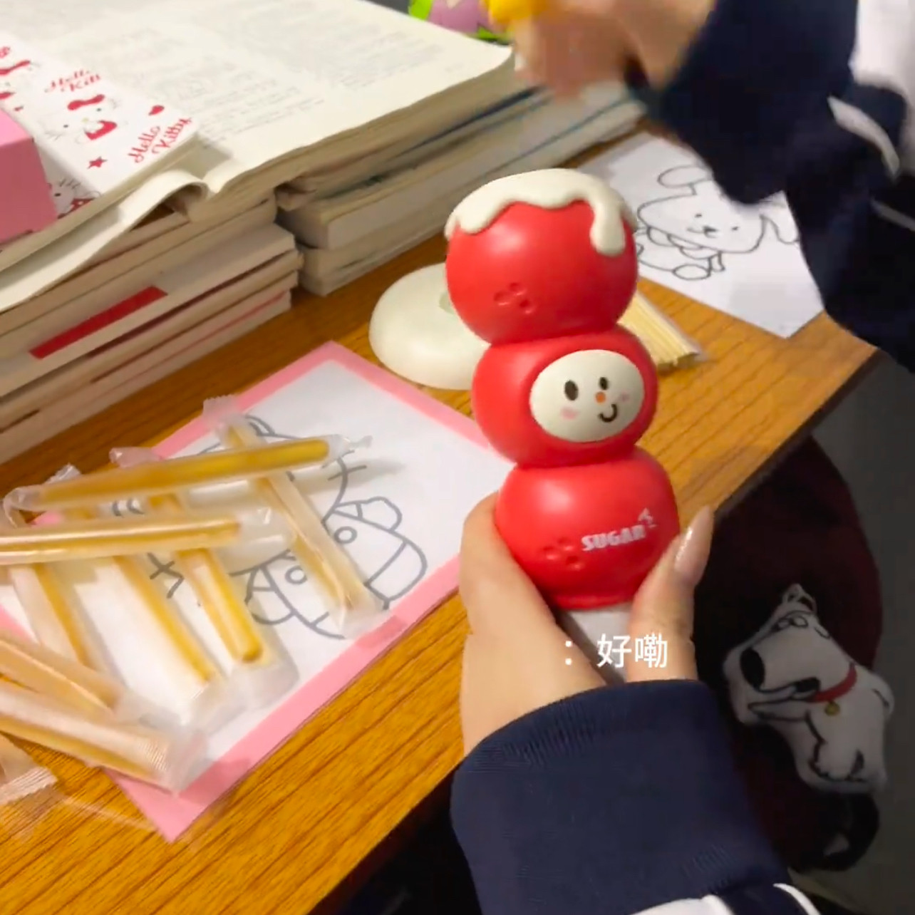 新款儿童过家家玩具糖葫芦画笔套装3d立体绘画涂鸦红色卡通可爱