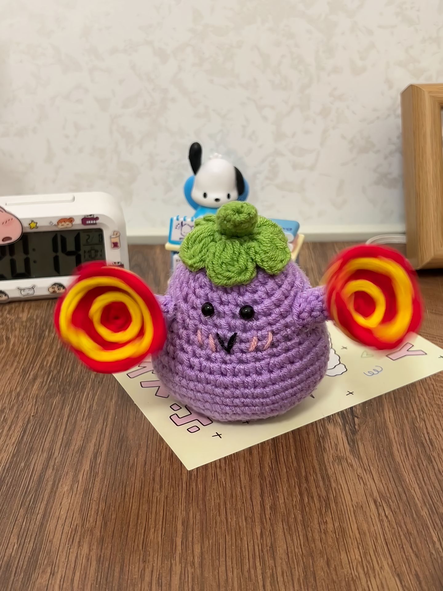 成品茄子手工可爱钩织二人转茄子毛线送礼物材料钥匙扣玩偶挂件