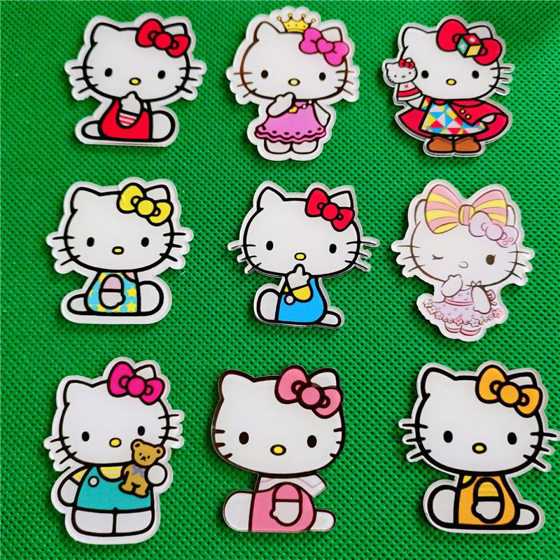 亚克力胸针贴片异形订徽章制kt猫韩版欧美蝴蝶结服装手提包配饰品