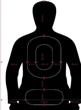 厂家直供76X52CM射击靶纸IPSC专用训练靶纸黑色人体靶纸0.9