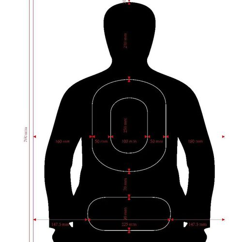 IPSC战术射击靶人形实战模拟靶训练靶区域靶纸76x52cm 可定制