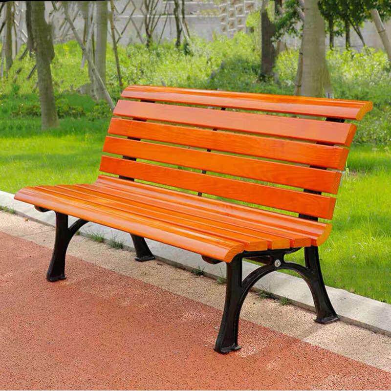 户外新款人禾景观长椅公园椅铸铁靠背座椅子广场阳台庭院家用长凳