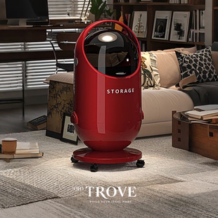 高颜值轻奢高档垃圾桶滑轮子带提手客厅家用翻盖大容量免弯腰纸篓