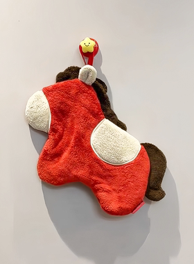 2026新年马年擦手巾挂式加厚超强吸水不掉毛春节装饰抹布毛巾手帕