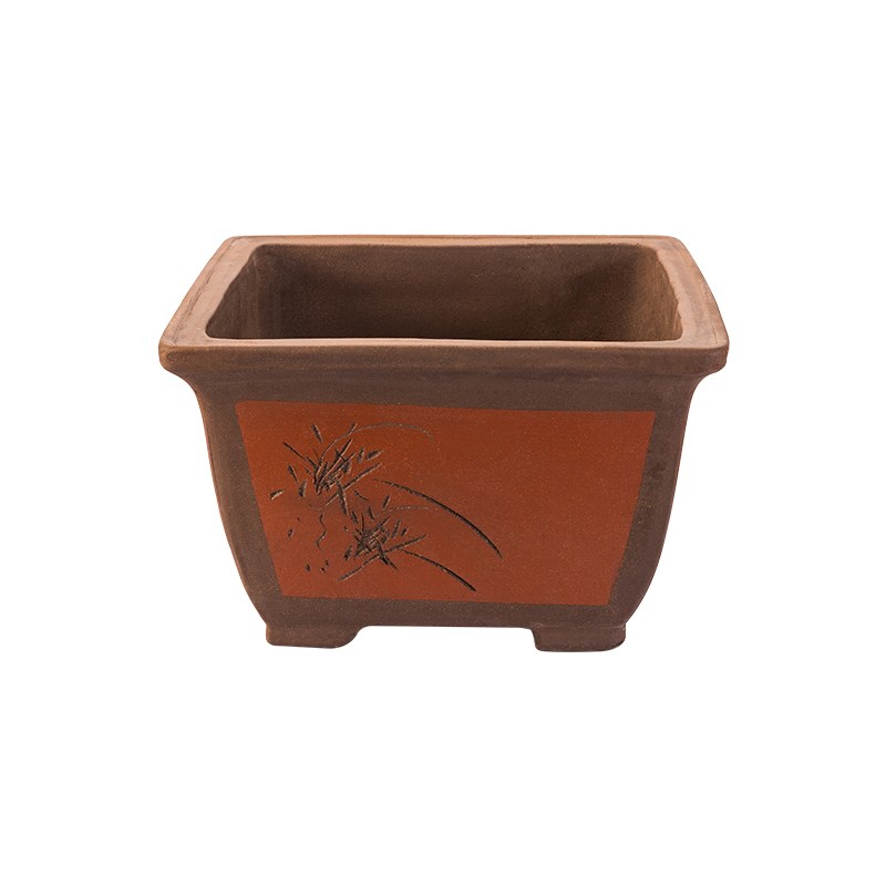 紫砂花盆四方盆兰花盆景盆室内花盆陶瓷树桩盆特大号透气花盆绿植