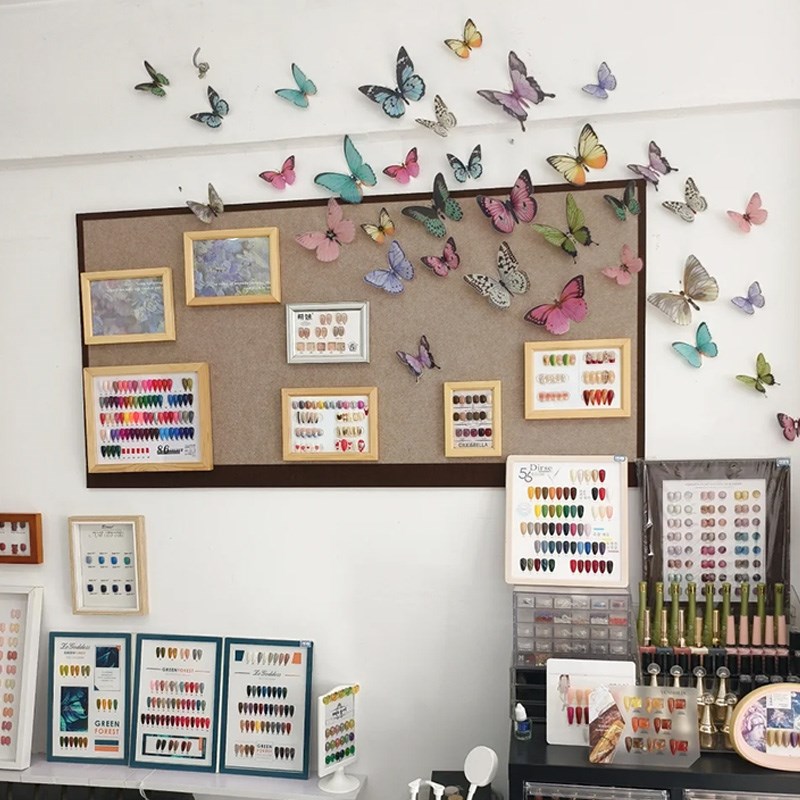 毛毡板美甲打版色卡展示板免打孔照片墙软木板相片墙背景板留言板