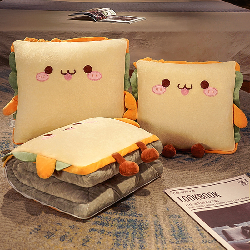 抱枕被子两用毯子二合一办公室午睡毯车载折叠午休小枕头汽车靠枕