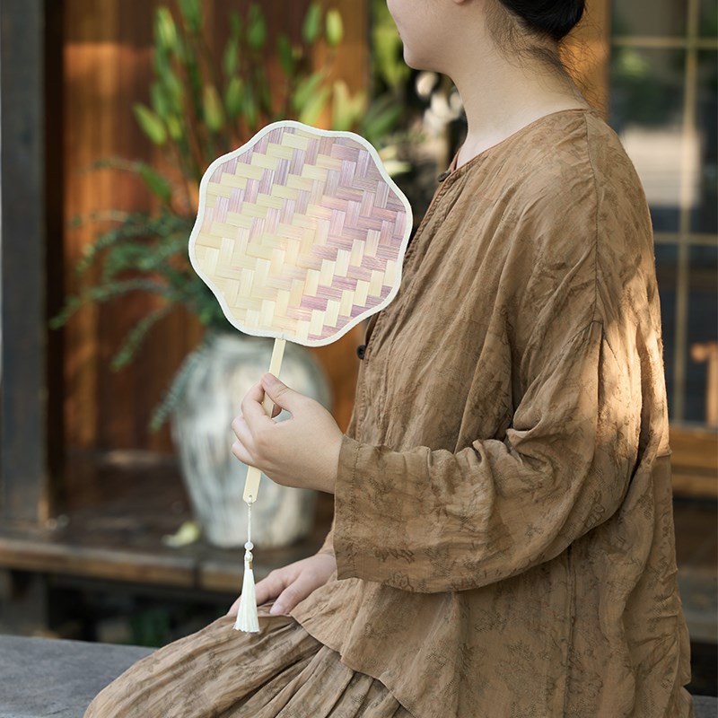 篾匠姑娘 渐变竹编扇子DIY材料包非遗高端手工团建古风亲子研学