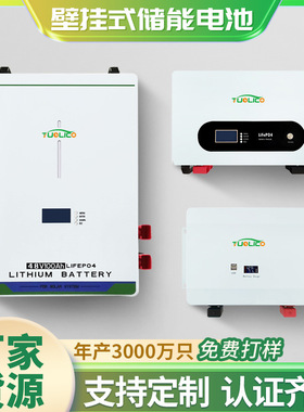 48V200AH壁挂式磷酸铁锂电池太阳能光伏储能电池发电系统电源
