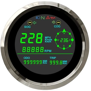 摩托车85mm GPS速度表总里程小计里程车速转速二合一多功能液晶表