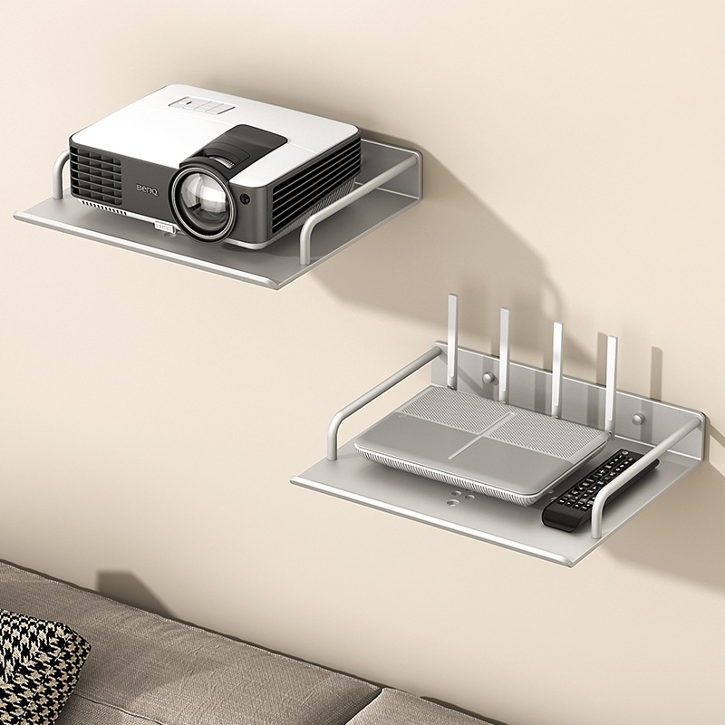 路由器收纳层架宿舍墙上壁挂式挂墙电视机机上盒置物架投影仪放置