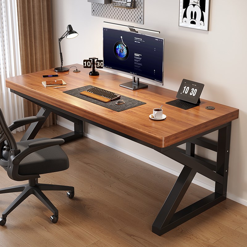 实木电脑桌卧室家用学生学习桌简约台式电竞桌子长方形双人办公桌