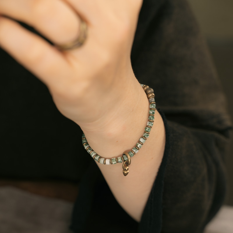 复古民族风百搭单圈小珠子手錬男生 可单戴可叠戴手串个性饰品女