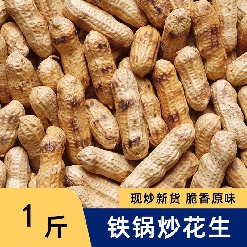 今年新货年货农家铁锅沙土现炒花生带壳原味四粒红衣红皮花生袋装