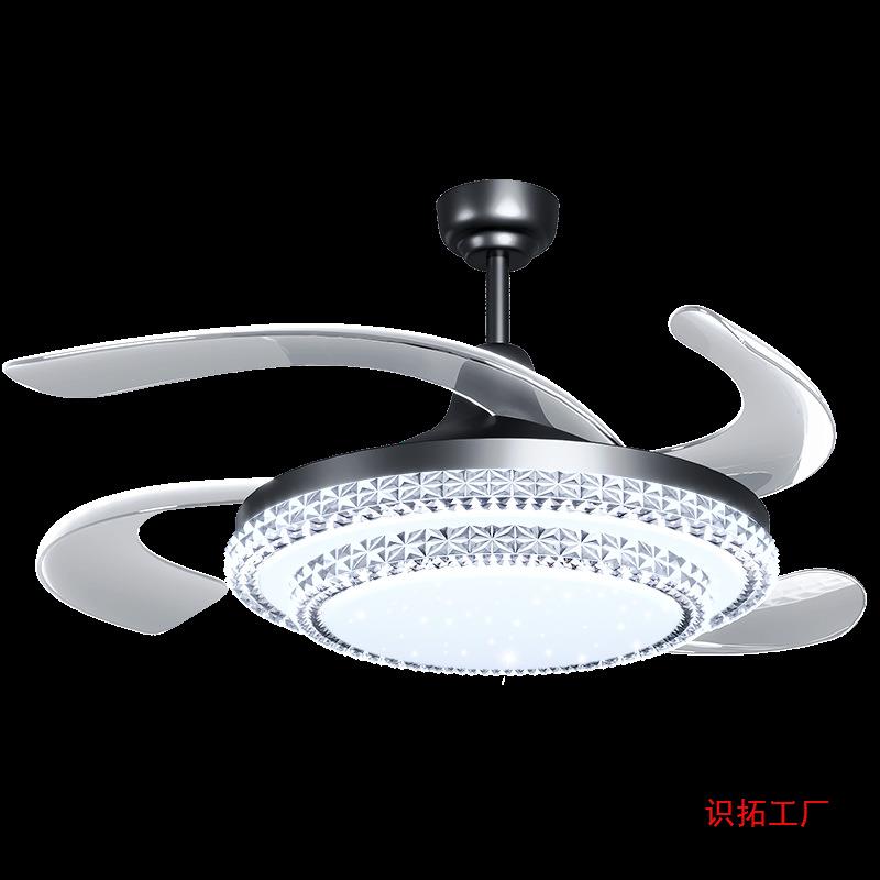 餐厅风扇灯吊扇灯2025新款客厅吊灯家用隐形电扇吊灯一体中山