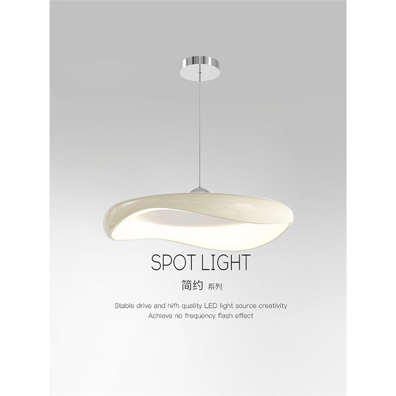 简约风餐厅吊灯现代奶油饭厅餐桌吧台灯卧室房间灯极简LED护眼灯