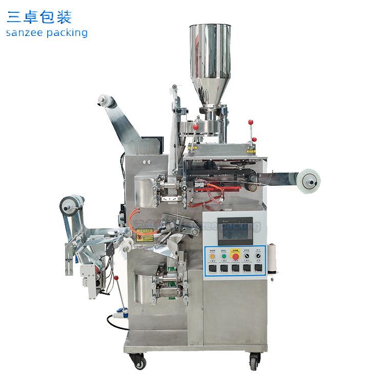 茶粉茶末全自动内外袋一体包装机 带线带标茶包包装机 三卓包装