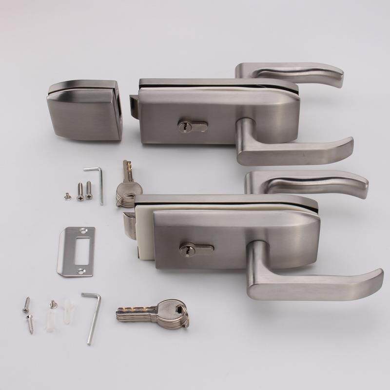 玻璃锁长方形锁 办公隔断门锁 单 双门玻璃门执手锁 外装门锁