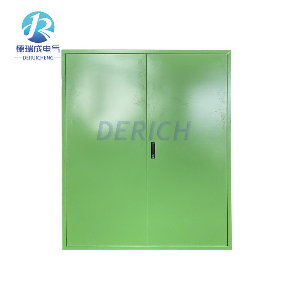 枣庄防水防尘绿色控制柜制做 喷塑落地配电箱 带安装板厂家直/销