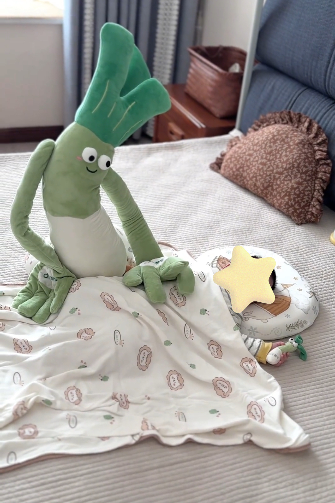 绿色大葱哄睡拍打哄娃入睡新款2025婴儿安抚玩偶防惊跳陪娃神器